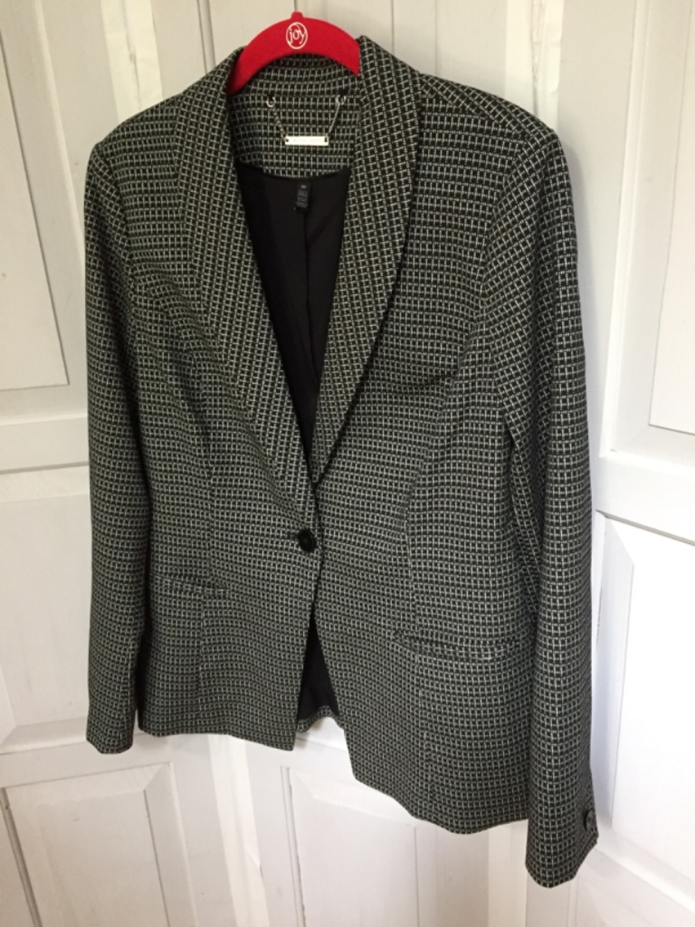 White House Black Market Black and White Patterned Blazer - Picture 6 of 14